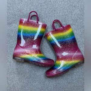Girls Sparkle rainbow 🌈  rain boots size 12 EUXTERPA